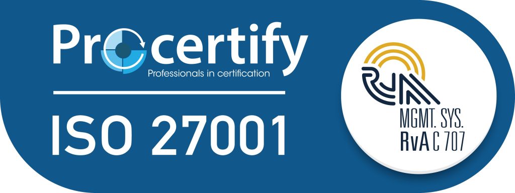 Logo 27001 certificering van Procertify