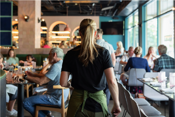 bediening in een restaurant