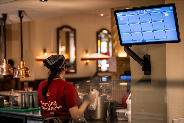 untill keukenscherm in een restaurant